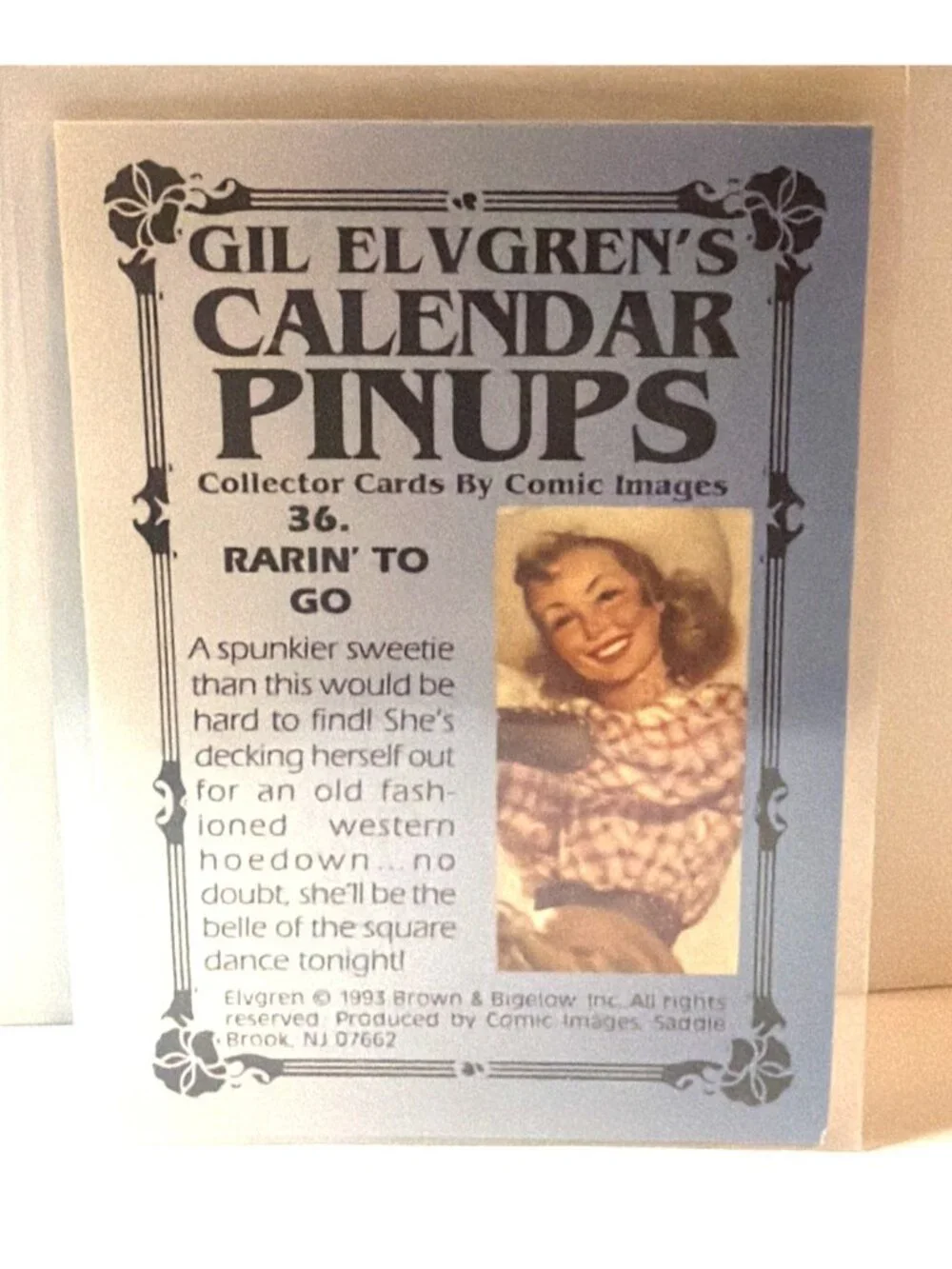 1993 Gil Elvgren Calendar Pinup Art Trading Card Single #36 Rarin To Go Ephemera